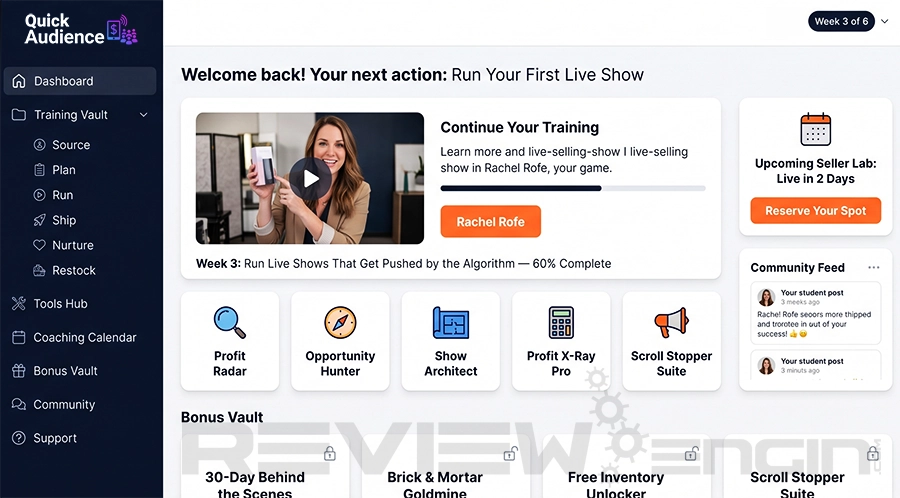 Quick Audience Profit System Members Area Demo