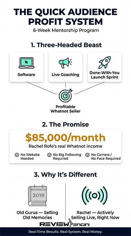 Quick Audience Profit System infographic explanation