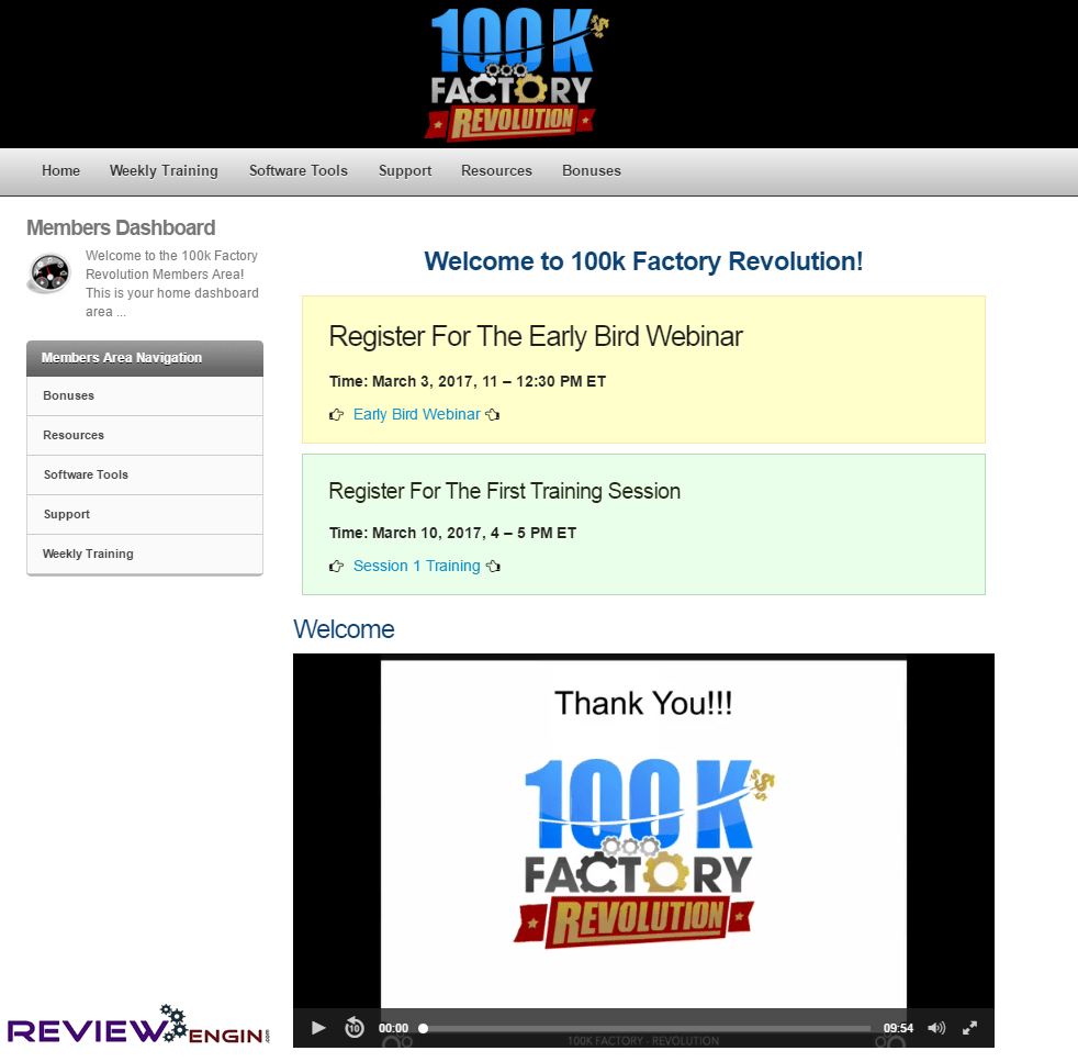 100k Factory Revolution Members Area