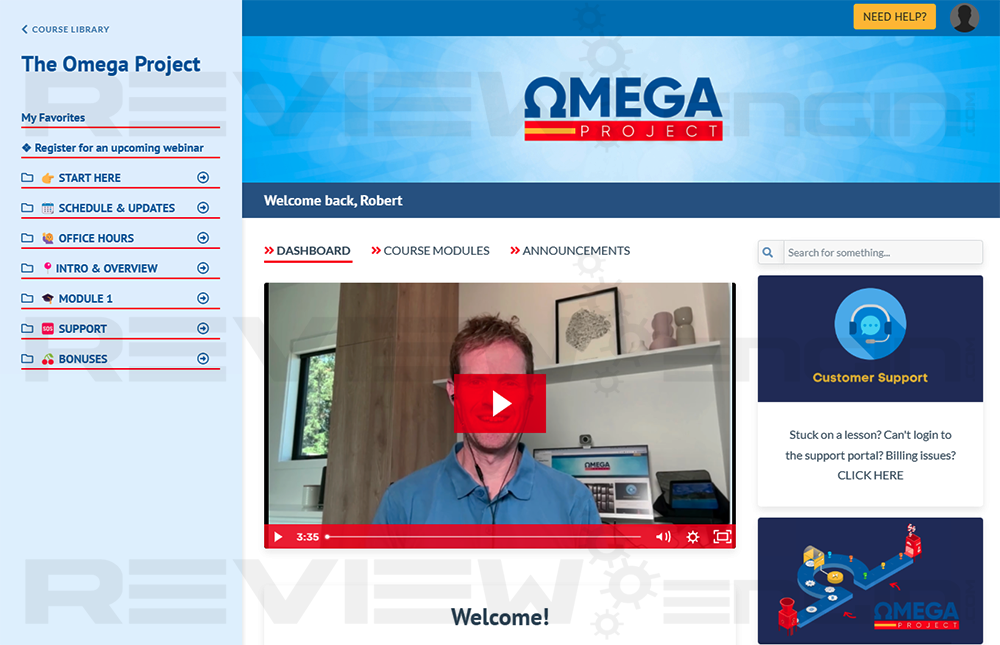 Omega Project Review Members Area Inside Look